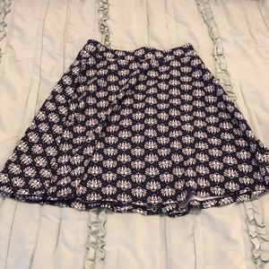 Navy patterned skater skirt